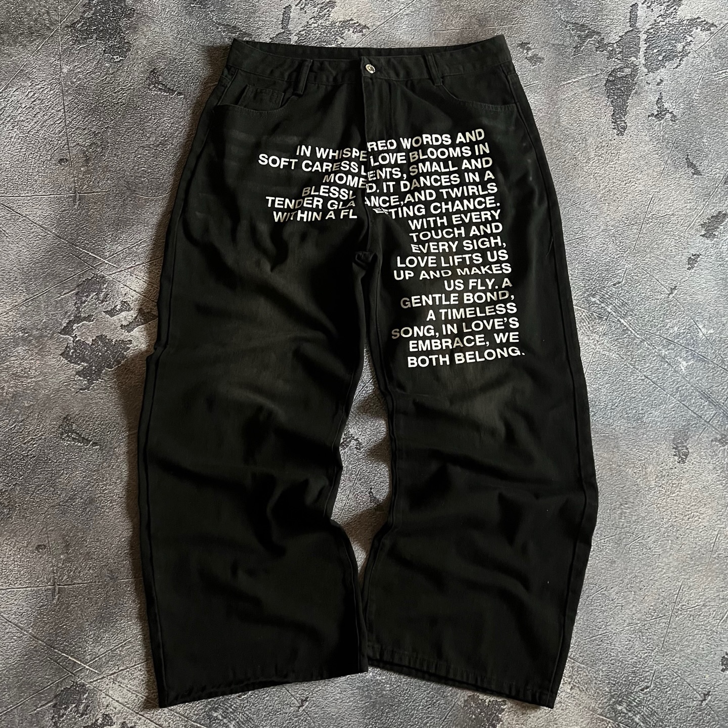 American Pattern Letter Jeans  - Street Fashion Men recension och pris