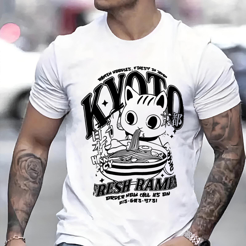 Cute Kyoto Cat Print Men Woman - Street Fashion Kyoto recension och pris