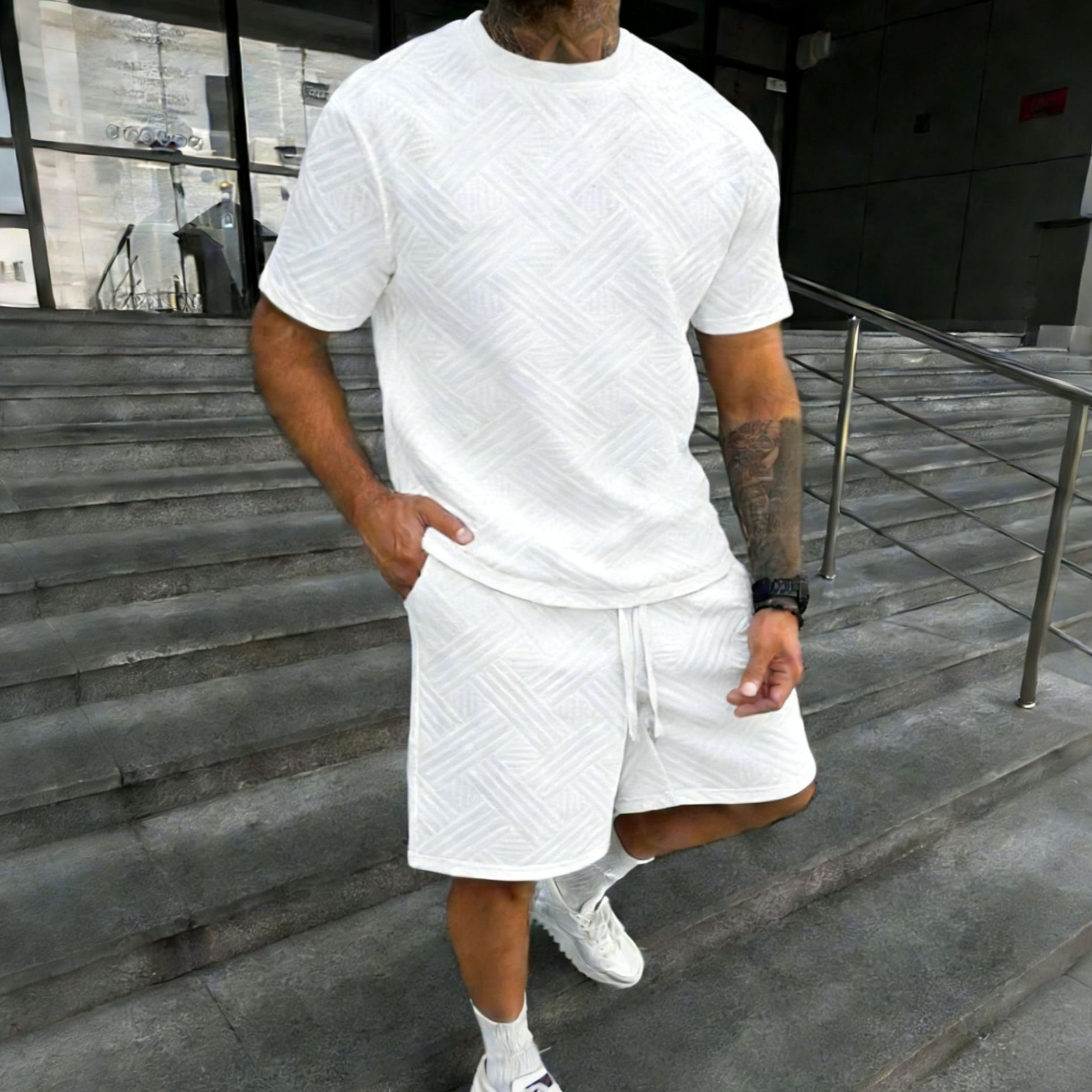 New men's summer jacquard shor - Street Fashion News recension och pris