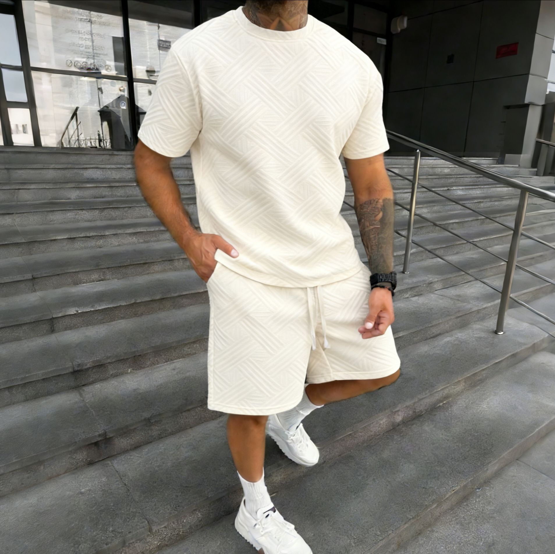 New men's summer jacquard shor - Street Fashion News recension och pris