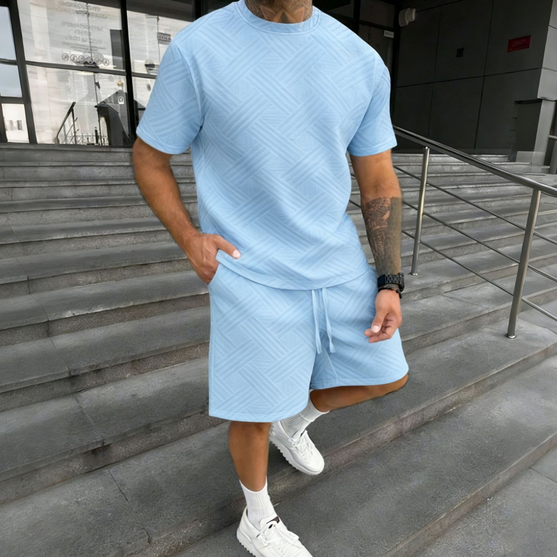 New men's summer jacquard shor - Street Fashion News recension och pris