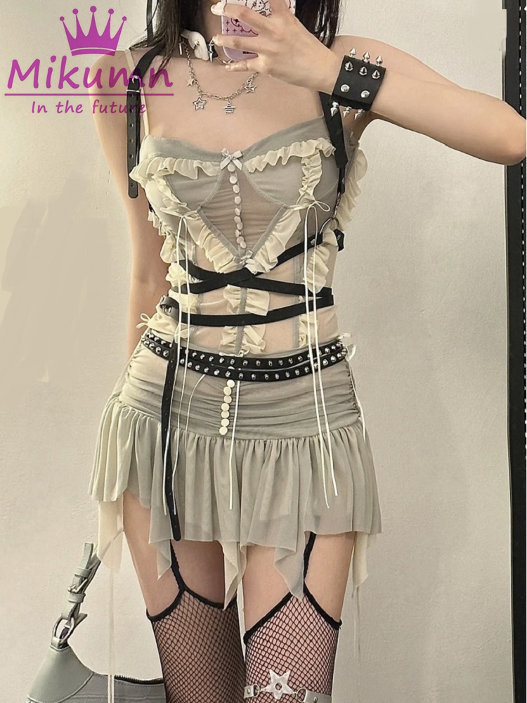 Y2k Two Piece Set Outfit Aesth - Street Fashion News recension och pris
