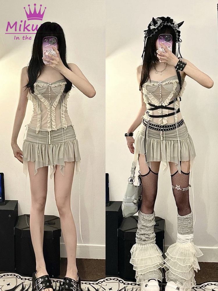 Y2k Two Piece Set Outfit Aesth - Street Fashion News recension och pris