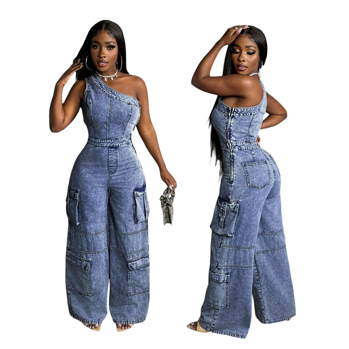 New Women Cargo Jean One Shoul - Cargo Pant Wide recension och pris