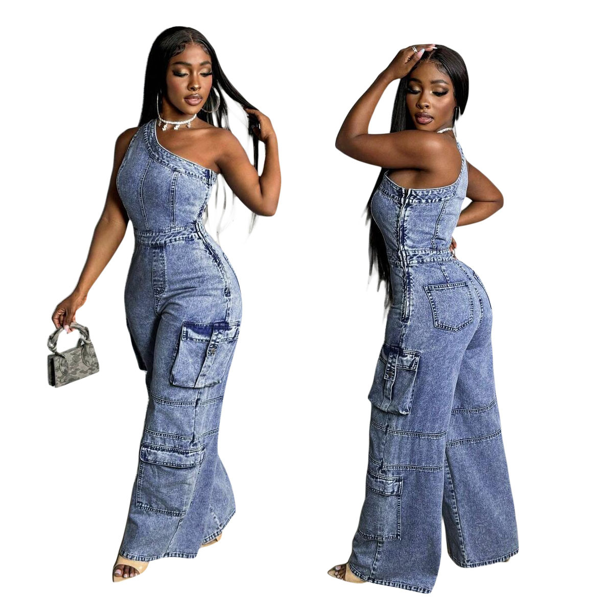 New Women Cargo Jean One Shoul - Cargo Pant Wide recension och pris
