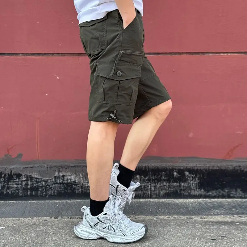 Mens Cargo Shorts Loose Solid  - Cargo Pant Wide recension och pris