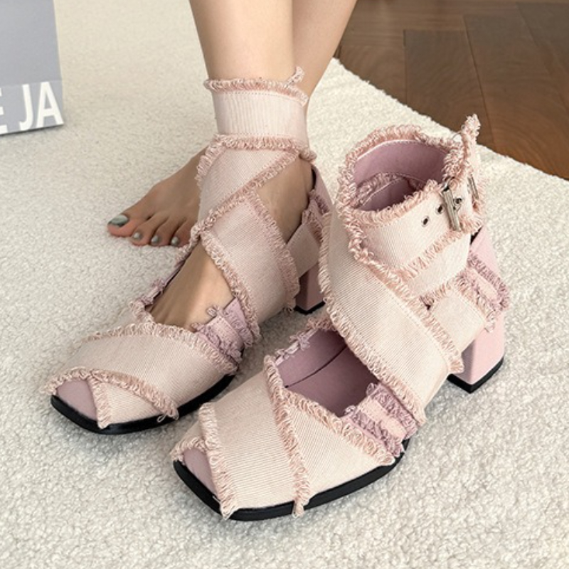 Retro Cross Ankle Strap Design - Street Fashion Designer recension och pris