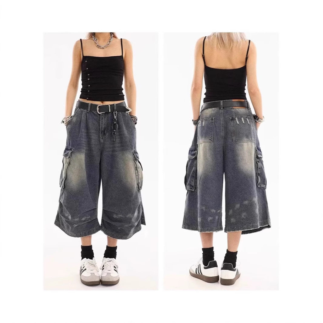 2026 New Plus Size Washed Spla - Cargo Pant Wide recension och pris