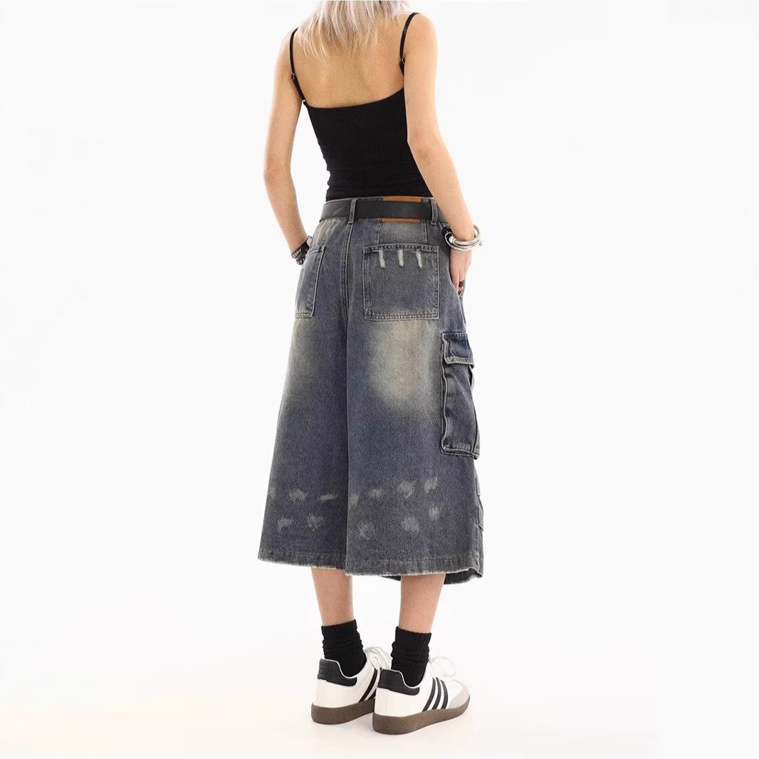 2026 New Plus Size Washed Spla - Cargo Pant Wide recension och pris