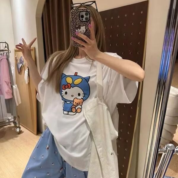 Short Sleeved Hello Kitty Prin - Street Fashion Designer recension och pris