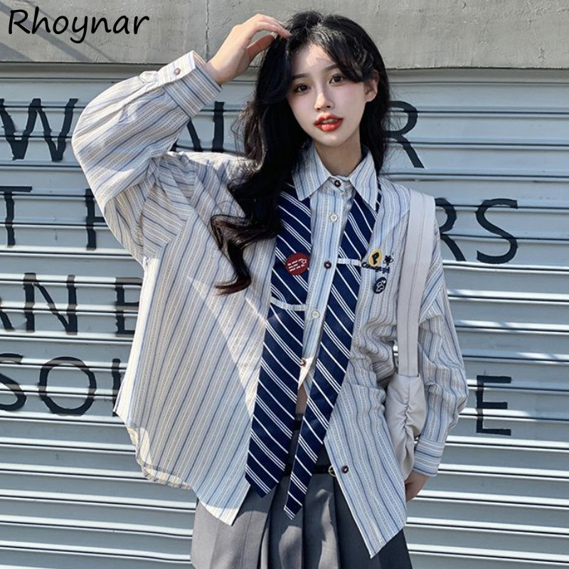 Striped Shirts Women Baggy Pre - Street Fashion Youth recension och pris