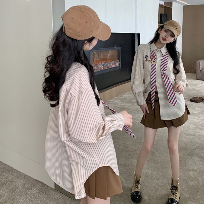 Striped Shirts Women Baggy Pre - Street Fashion Youth recension och pris