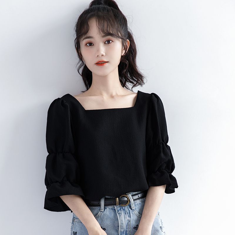 Pleated Short Sleeve Solid Kor - Street Fashion Youth recension och pris