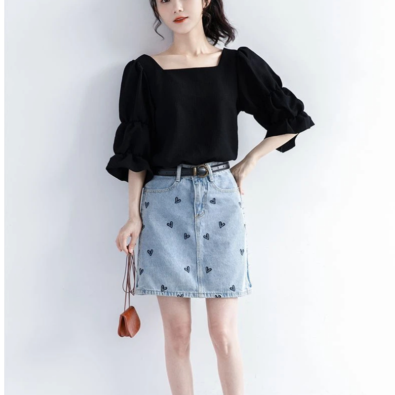 Pleated Short Sleeve Solid Kor - Street Fashion Youth recension och pris